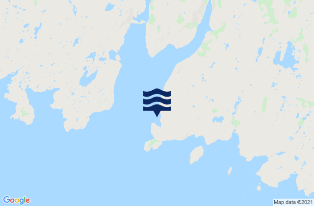 Mapa da tábua de marés em Connoire Bay, Canada