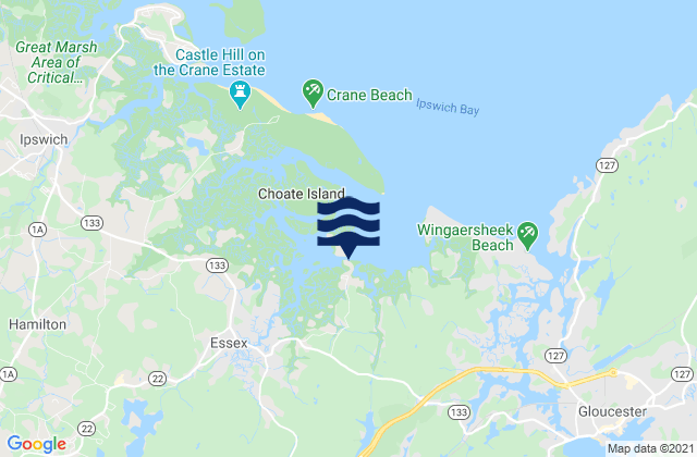 Mapa da tábua de marés em Conomo Point, United States