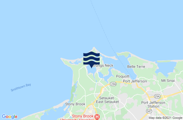 Mapa da tábua de marés em Conscience Bay entrance (Narrows), Long Island Sound, United States