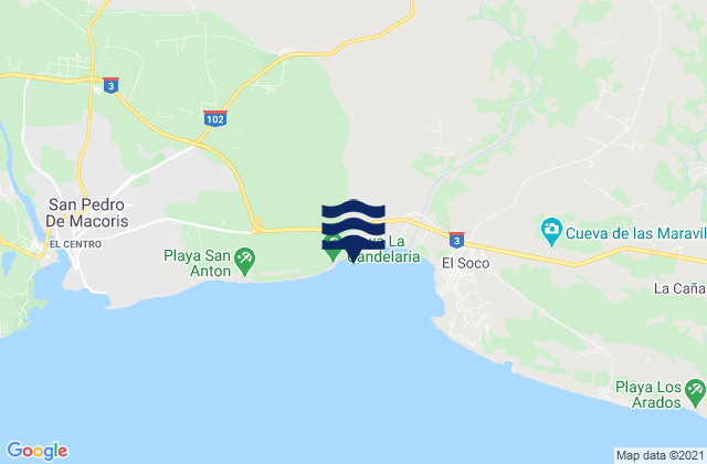 Mapa da tábua de marés em Consuelo, Dominican Republic