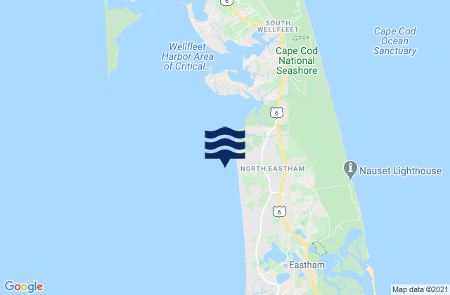 Mapa da tábua de marés em Cooks Brook Beach, United States