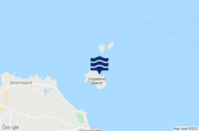 Mapa da tábua de marés em Copeland Island, United Kingdom