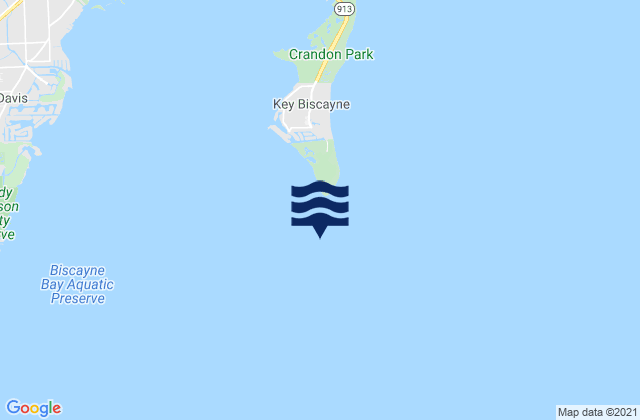 Mapa da tábua de marés em Coral Shoal Biscayne Channel, United States