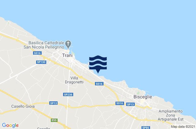 Mapa da tábua de marés em Corato, Italy