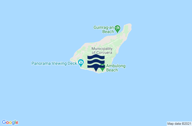 Mapa da tábua de marés em Corcuera, Philippines