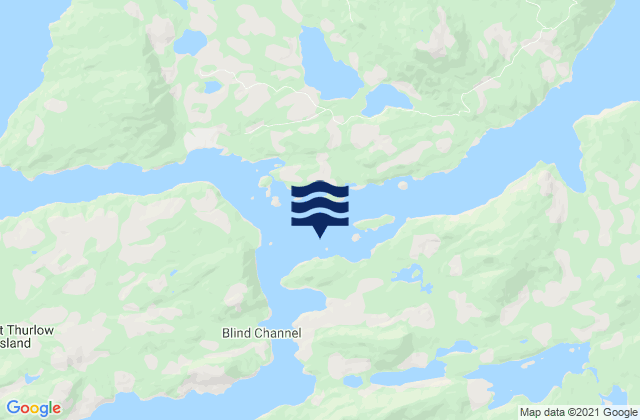 Mapa da tábua de marés em Cordero Islands, Canada