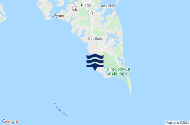 Mapa da tábua de marés em Cornfield Harbor Md., United States
