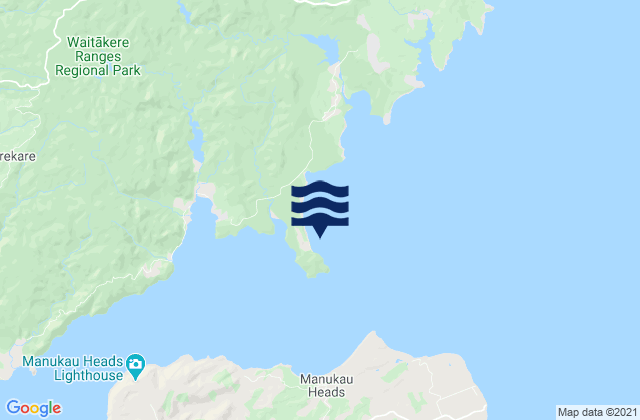 Mapa da tábua de marés em Cornwallis, New Zealand