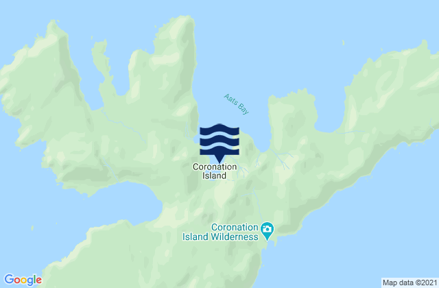 Mapa da tábua de marés em Coronation Island, United States