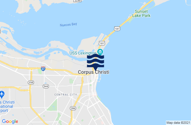 Mapa da tábua de marés em Corpus Christi, United States