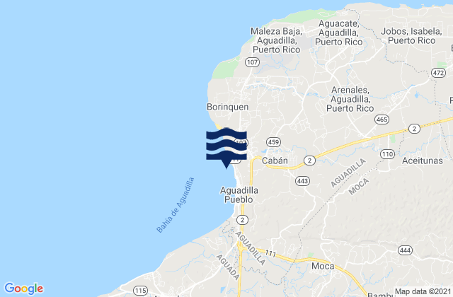 Mapa da tábua de marés em Corrales Barrio, Puerto Rico