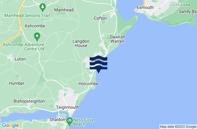 Mapa da tábua de marés em Coryton Cove Beach, United Kingdom