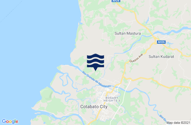 Mapa da tábua de marés em Cotabato (Mindanao River), Philippines
