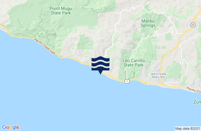 Mapa da tábua de marés em County Line/Yerba Buena Beach, United States