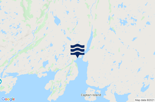 Mapa da tábua de marés em Couteau Bay, Canada