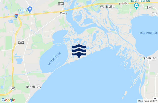 Mapa da tábua de marés em Cove, United States