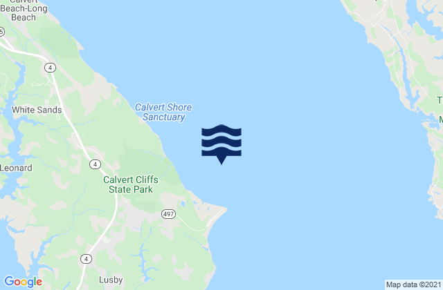 Mapa da tábua de marés em Cove Point 1.0 n.mi. N of, United States