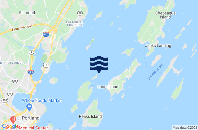 Mapa da tábua de marés em Cow Island NE of, United States