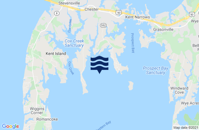 Mapa da tábua de marés em Crab Alley Bay, United States
