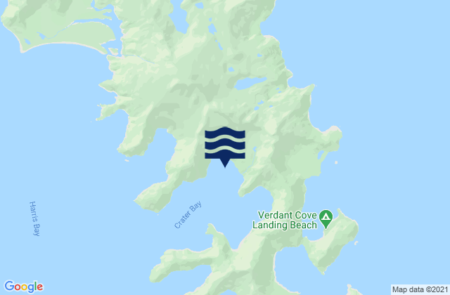 Mapa da tábua de marés em Crater Bay (Harris Bay), United States