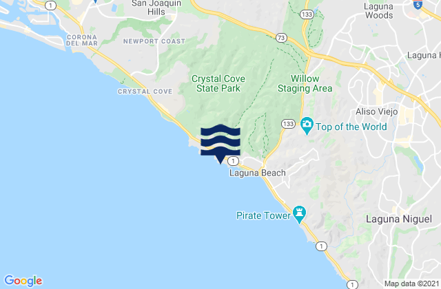 Mapa da tábua de marés em Crescent Bay Point Park, United States