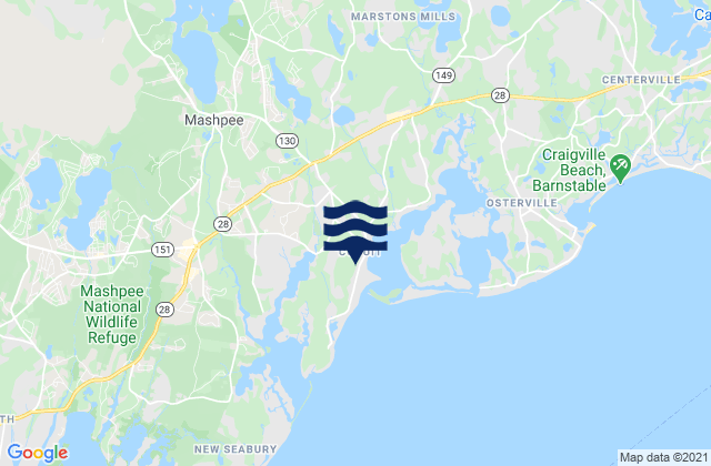 Mapa da tábua de marés em Crockers Neck, United States