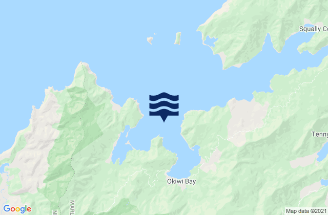 Mapa da tábua de marés em Croisilles Harbour - Kotiro Point, New Zealand
