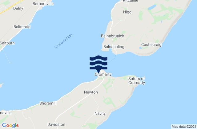 Mapa da tábua de marés em Cromarty Beach, United Kingdom