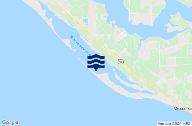 Mapa da tábua de marés em Crooked Island, United States