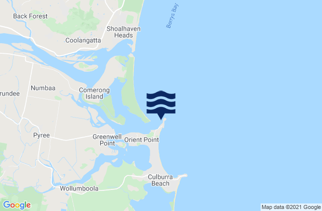 Mapa da tábua de marés em Crookhaven Heads, Australia