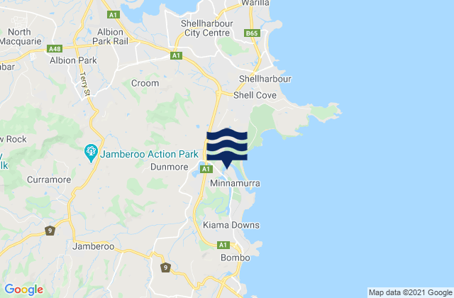 Mapa da tábua de marés em Croom, Australia