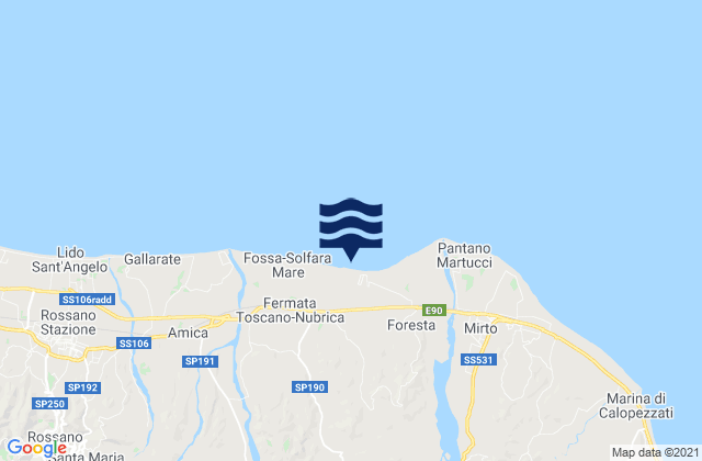 Mapa da tábua de marés em Cropalati, Italy