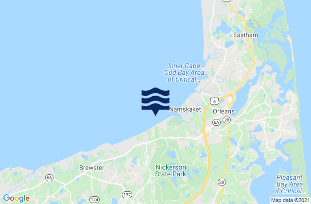 Mapa da tábua de marés em Crosby Brewster, United States