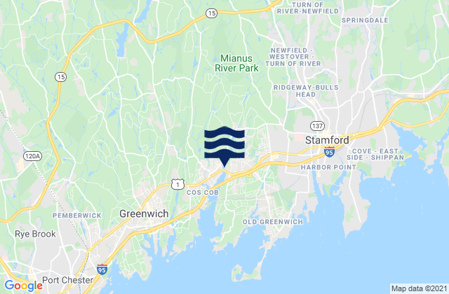 Mapa da tábua de marés em Cross River entrance, United States