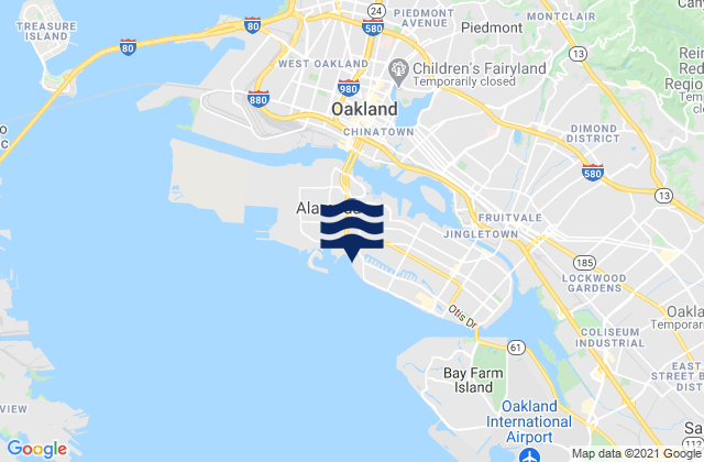 Mapa da tábua de marés em Crown Memorial State Beach, United States