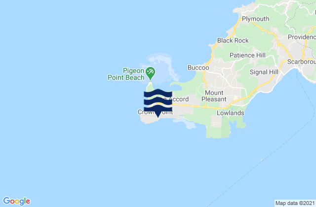 Mapa da tábua de marés em Crown Point, Trinidad and Tobago