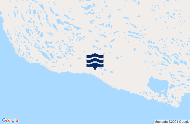 Mapa da tábua de marés em Crown Prince Frederik Island, Canada