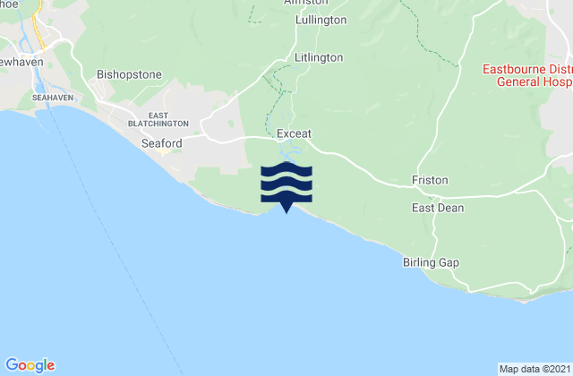 Mapa da tábua de marés em Cuckmere Haven, United Kingdom