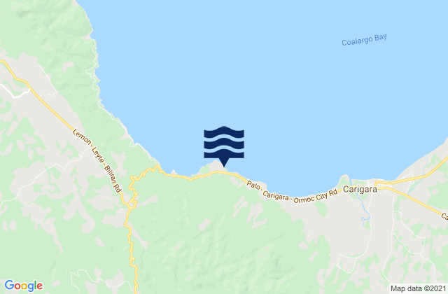 Mapa da tábua de marés em Culasian, Philippines