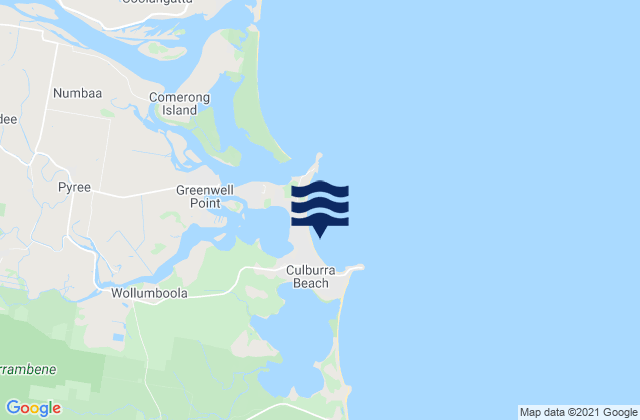 Mapa da tábua de marés em Culburra Beach, Australia