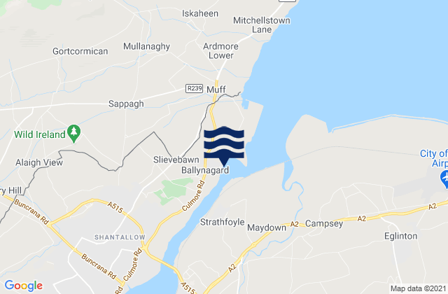 Mapa da tábua de marés em Culmore Point, United Kingdom
