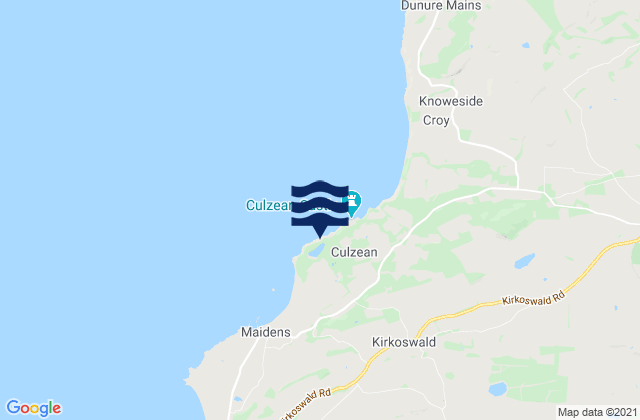 Mapa da tábua de marés em Culzean Bay, United Kingdom