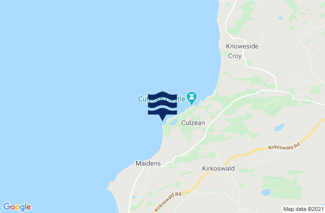Mapa da tábua de marés em Culzean Beach, United Kingdom