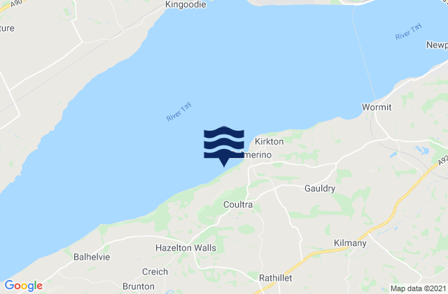 Mapa da tábua de marés em Cupar, United Kingdom