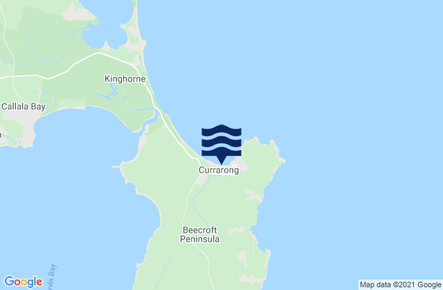 Mapa da tábua de marés em Currarong Beach, Australia
