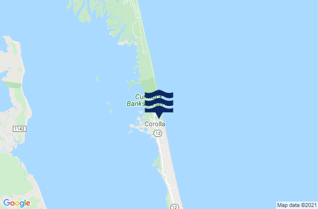 Mapa da tábua de marés em Currituck Beach Light, United States