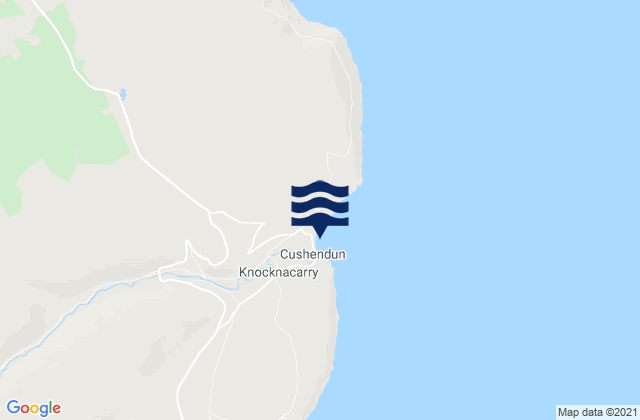 Mapa da tábua de marés em Cushendun Bay, United Kingdom