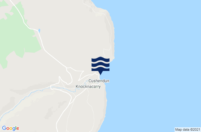 Mapa da tábua de marés em Cushendun, United Kingdom