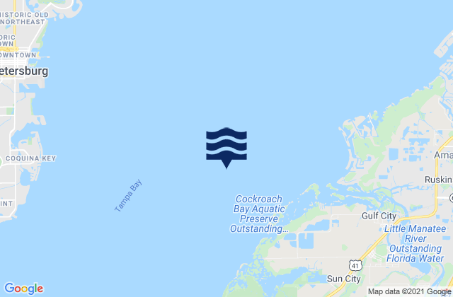 Mapa da tábua de marés em Cut E Channel marker 2E, United States