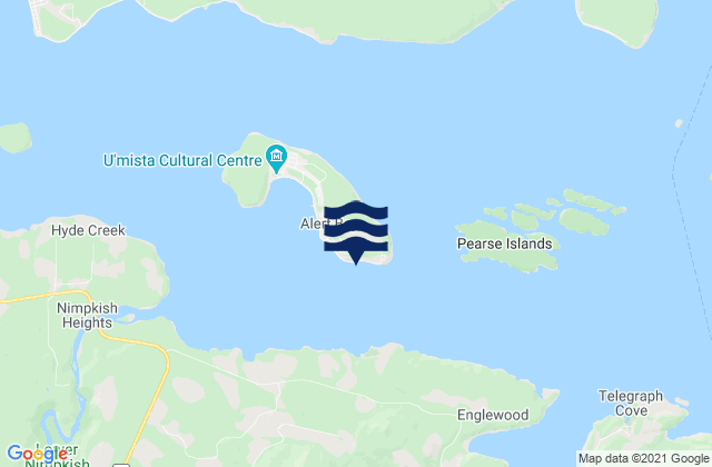 Mapa da tábua de marés em Cypress Bay, Canada